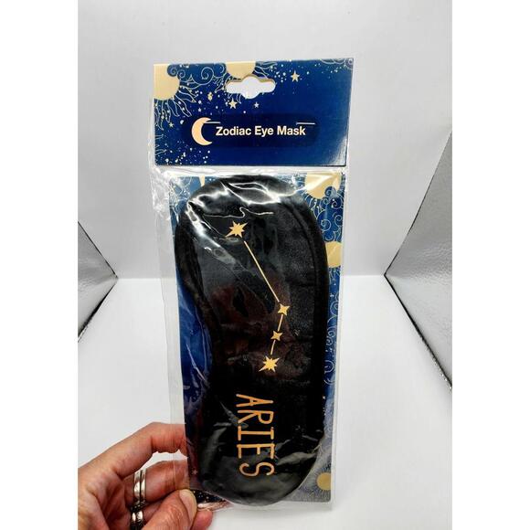 Other - Aries Sign Zodiac Astrology Black Satin Sleep Blackout Eye Mask Light Blocker